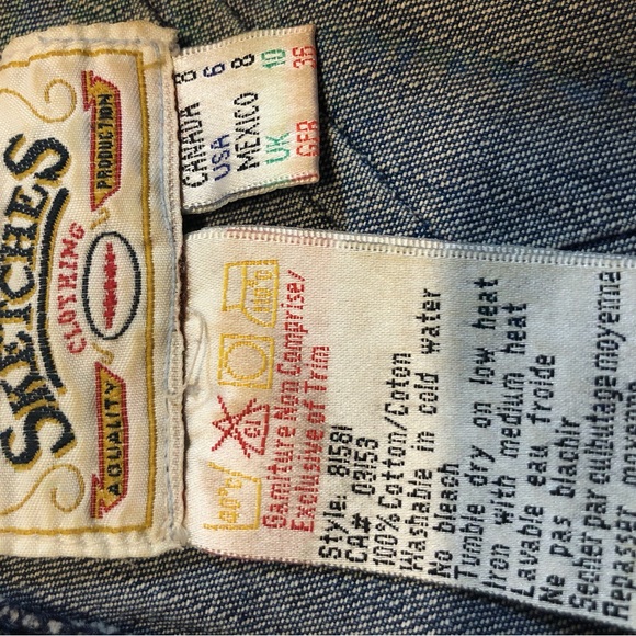 Vintage Sketchers Denim Dress Jumper Size 8 Argyle Texture Great piece!! - Picture 7 of 10